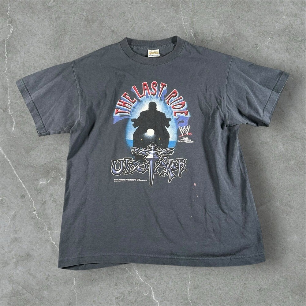 Vintage The Undertaker Shirt Mens Small Grey Y2K The Last Ride Wrestling 2002